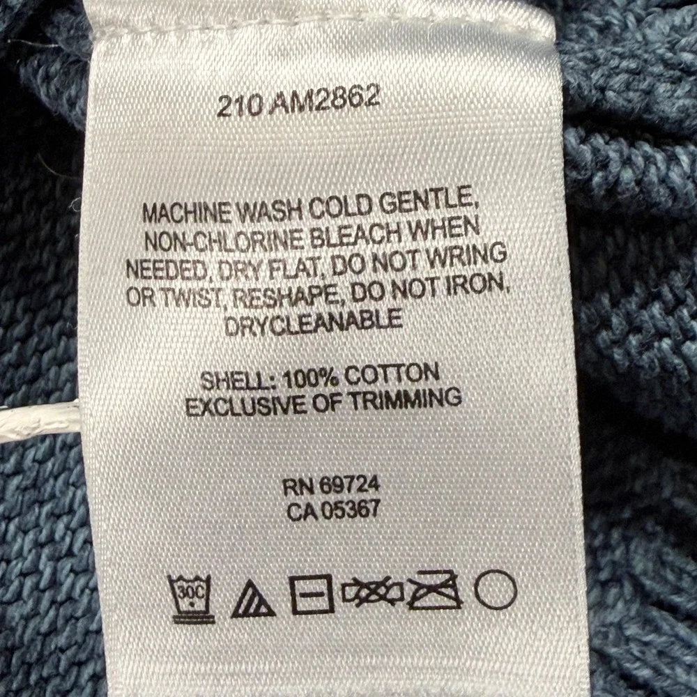 Columbia Sweater Mens XL Blue‎ Quarter Zip Heavy Knit Cotton Pullover Outdoor